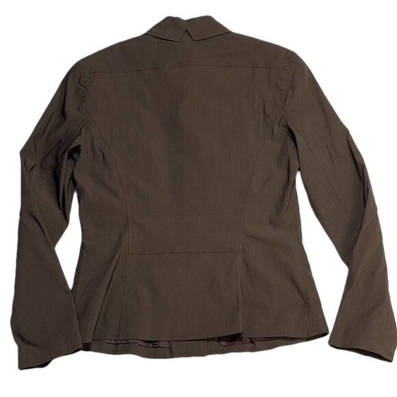Geronimo By Stephen DiGeronimo Womens Brown Blazer Jacket Size 12 Cotton Blend - Picture 2 of 8